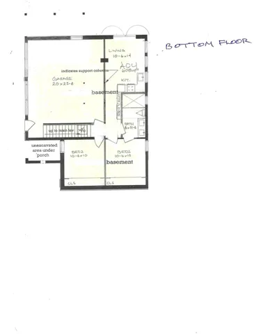 a picture of a room with a bench