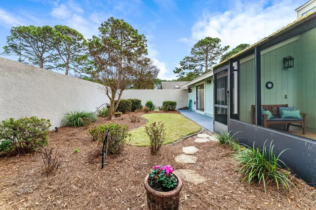 a outdoor living space with furniture