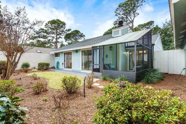 a view of a garden with pathway