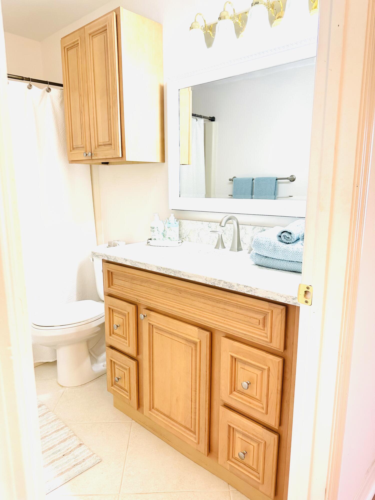 80 Crooked Tree Lane, Unit 106 Vero Beach, FL 32962 - Photo 23 of 47 a bathroom with a sink toilet vanity and mirror