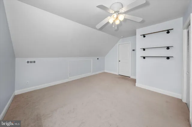 a view of a garage with storage