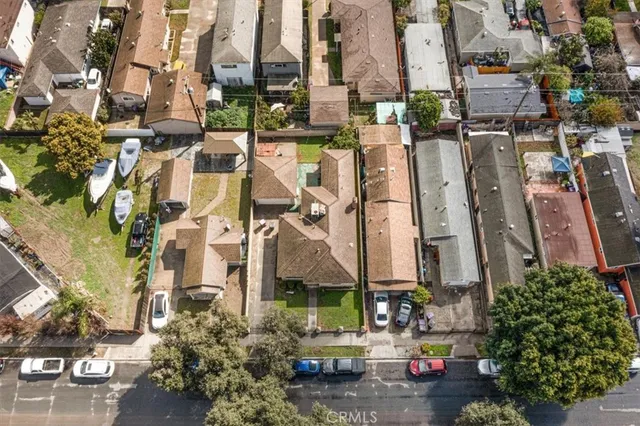 an aerial view of multiple house