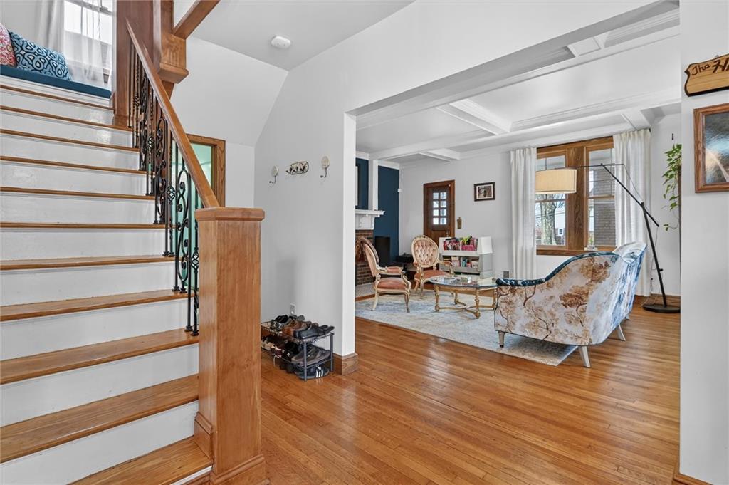 198 Dewey Street Pittsburgh, PA 15218 - Photo 5 of 45 a living room with furniture and a wooden floor