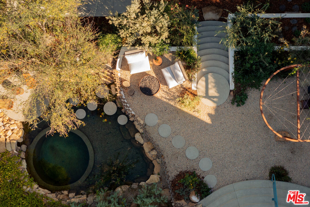 2226 Moreno Drive Los Angeles, CA 90039 - Photo 54 of 65 an aerial view of a house with a yard and a fountain