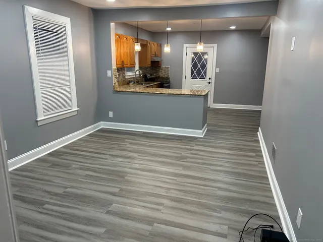 a view of kitchen and window