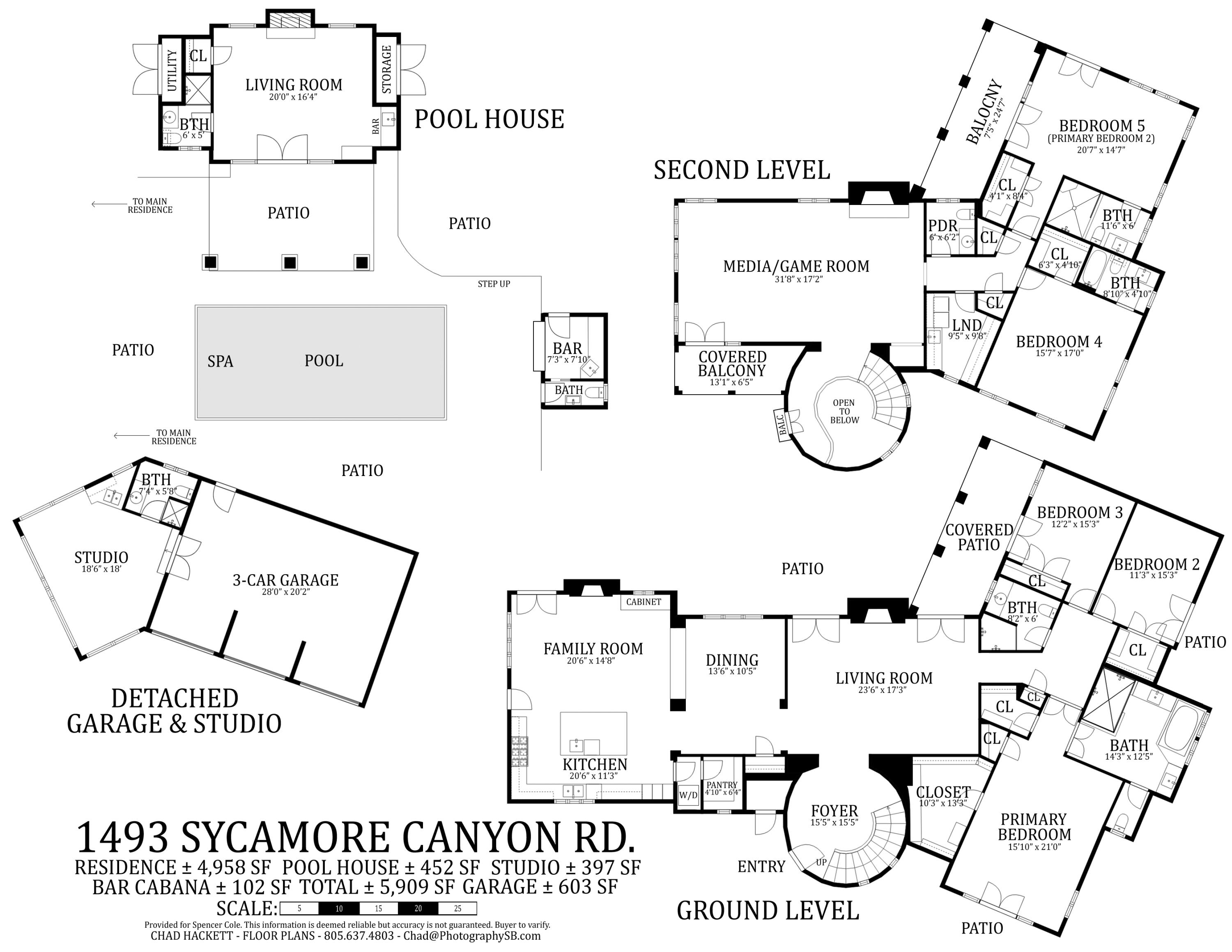 1493 Sycamore Canyon Road Santa Barbara, CA 93108 - Photo 78 of 78 Floor Plan
