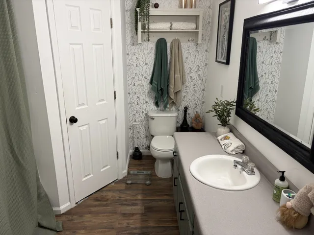 a bathroom with a sink and a toilet