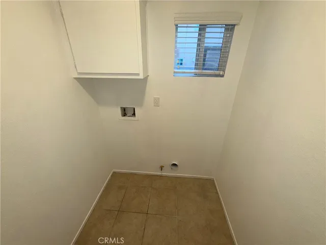 a view of a small space with a window