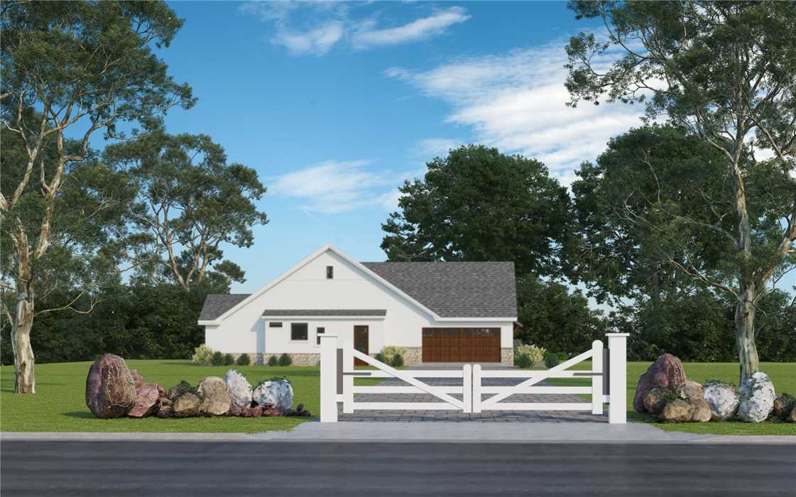 Sample rendering of home placed behind the existing gate
