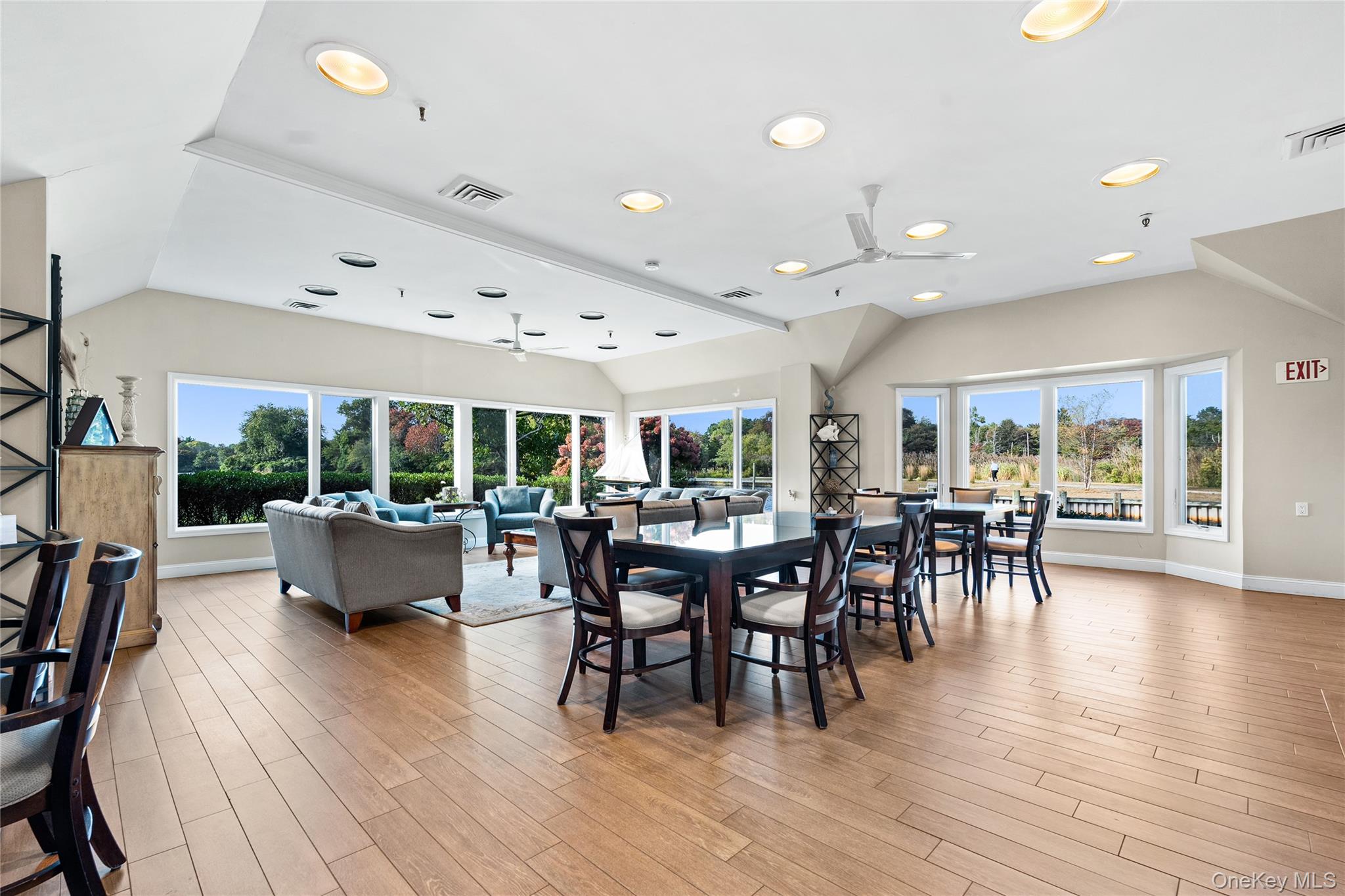 282 Helm Lane Bay Shore, NY 11706 - Photo 45 of 48 a view of a dining hall with furniture window and wooden floor