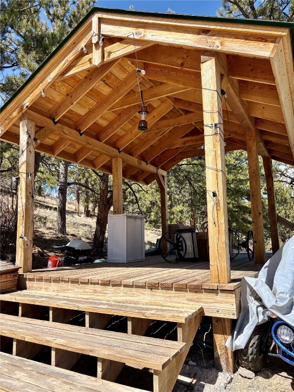 948 Deadman Road Hartsel, CO 80449 - Photo 10 of 45 Wooden deck with a gazebo