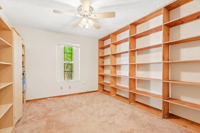 a dining room with window