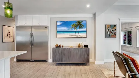 a bedroom with a bed and furniture