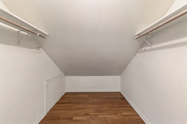 a view of small space with racks on the wall