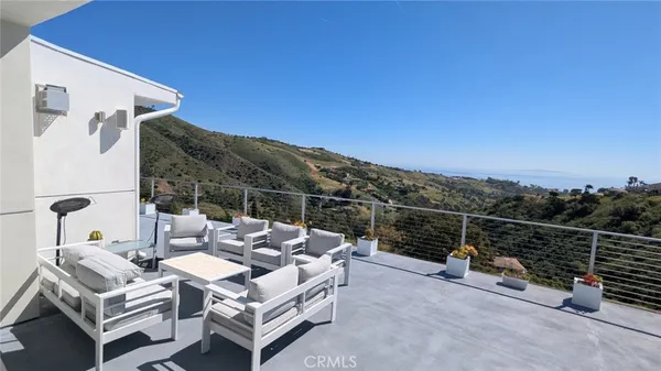 a view of a terrace with a couch