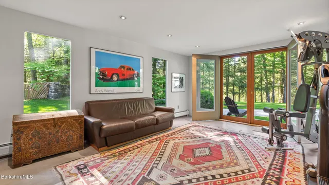 a view of a backyard with a garden and plants