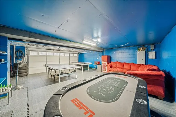 a room with gym equipment