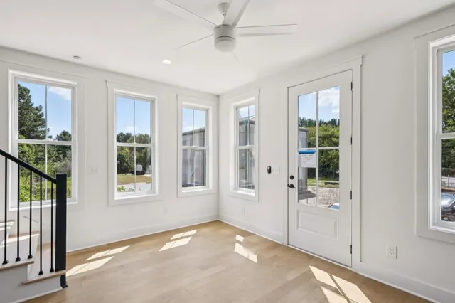 a view of an entryway with stairs