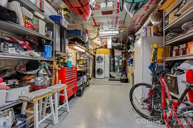 a view of balcony with furniture