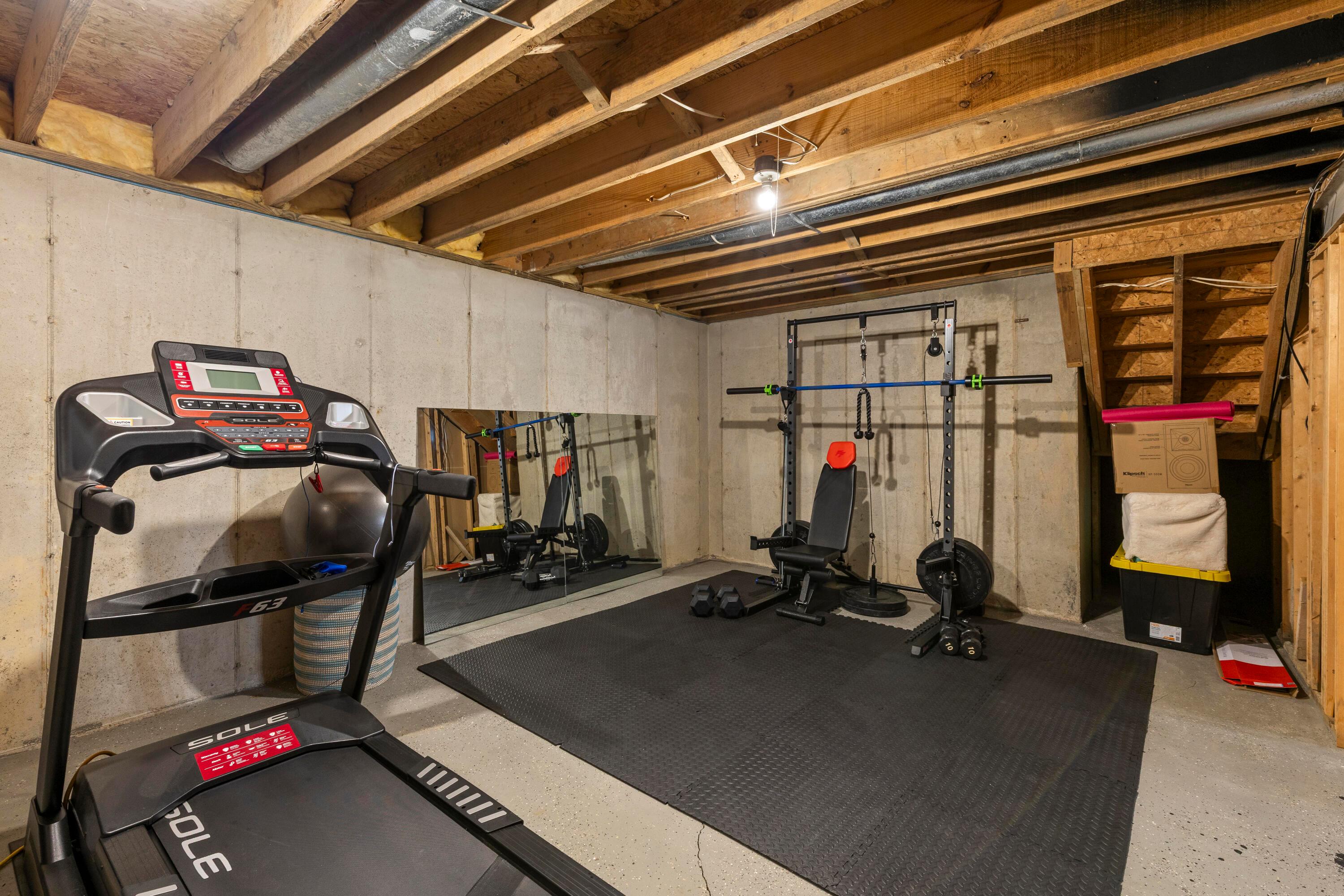 1515 Dale Ford Road Delaware, OH 43015 - Photo 53 of 74 • Painted concrete floor • Mat floors are negotiable • Honeywell® humidifier • New Goodman® gas furnace ~ 2023 • General Electric® gas water heater • New condenser motor ~ 2024 • Ceiling lights • Rainsoft® water softener owned (not using it & not connected)
