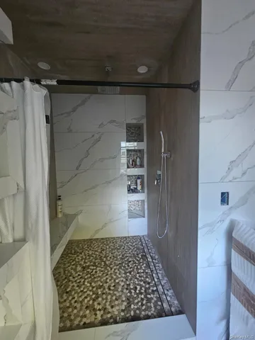 a bathroom with a shower