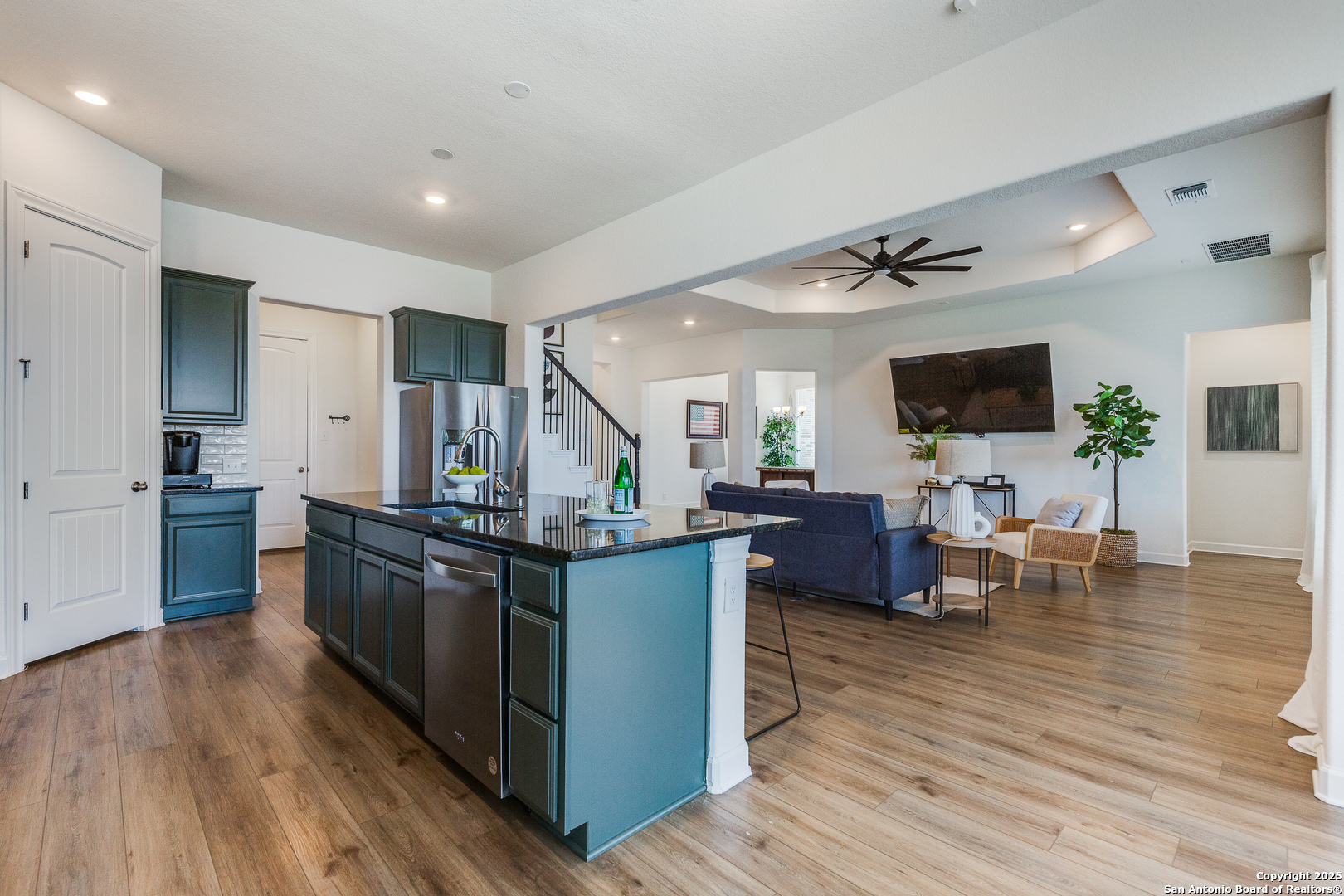 390 Rhapsody View Spring Branch, TX 78070 - Photo 12 of 39 a view of kitchen with sink and wooden floor