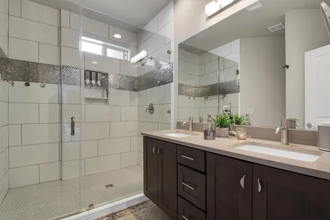 a bathroom with a shower