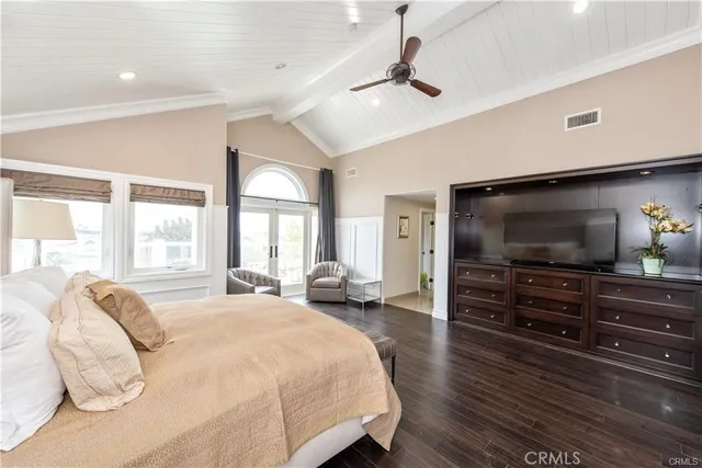 a view of swimming pool with outdoor seating and a garden