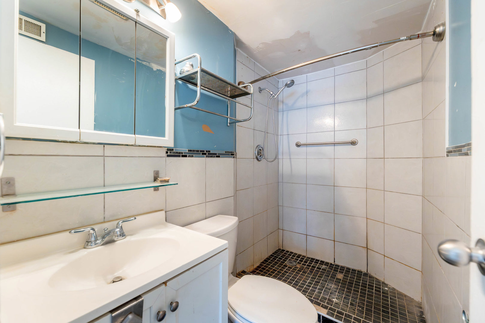 212 Berry Street Park Forest, IL 60466 - Photo 9 of 10 a bathroom with a sink toilet and shower