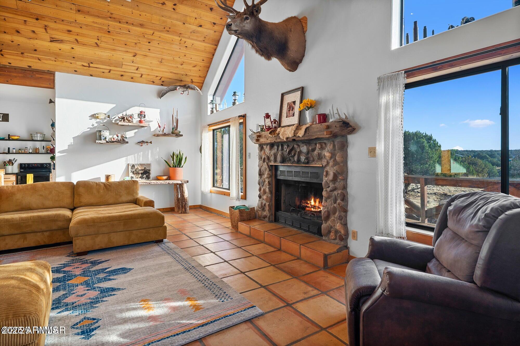 1923 Creekside Circle Show Low, AZ 85901 - Photo 68 of 71 a living room with furniture a fireplace and a flat screen tv