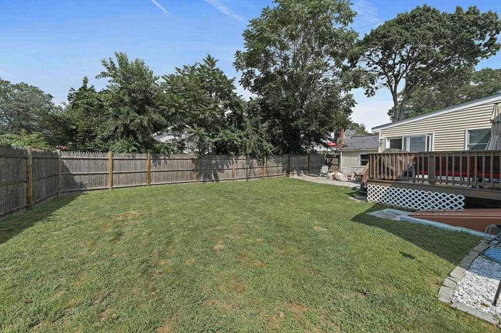 14 Edith Road Weymouth, MA 02189 - Photo 29 of 35 a view of a backyard with a garden and deck