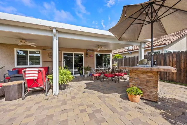 a view of a chairs in a patio