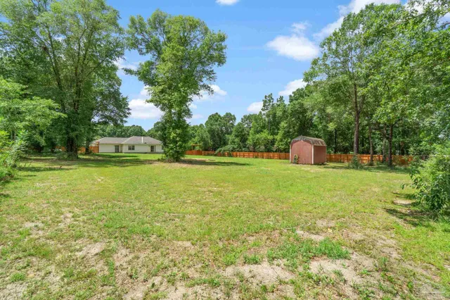 a view of a backyard