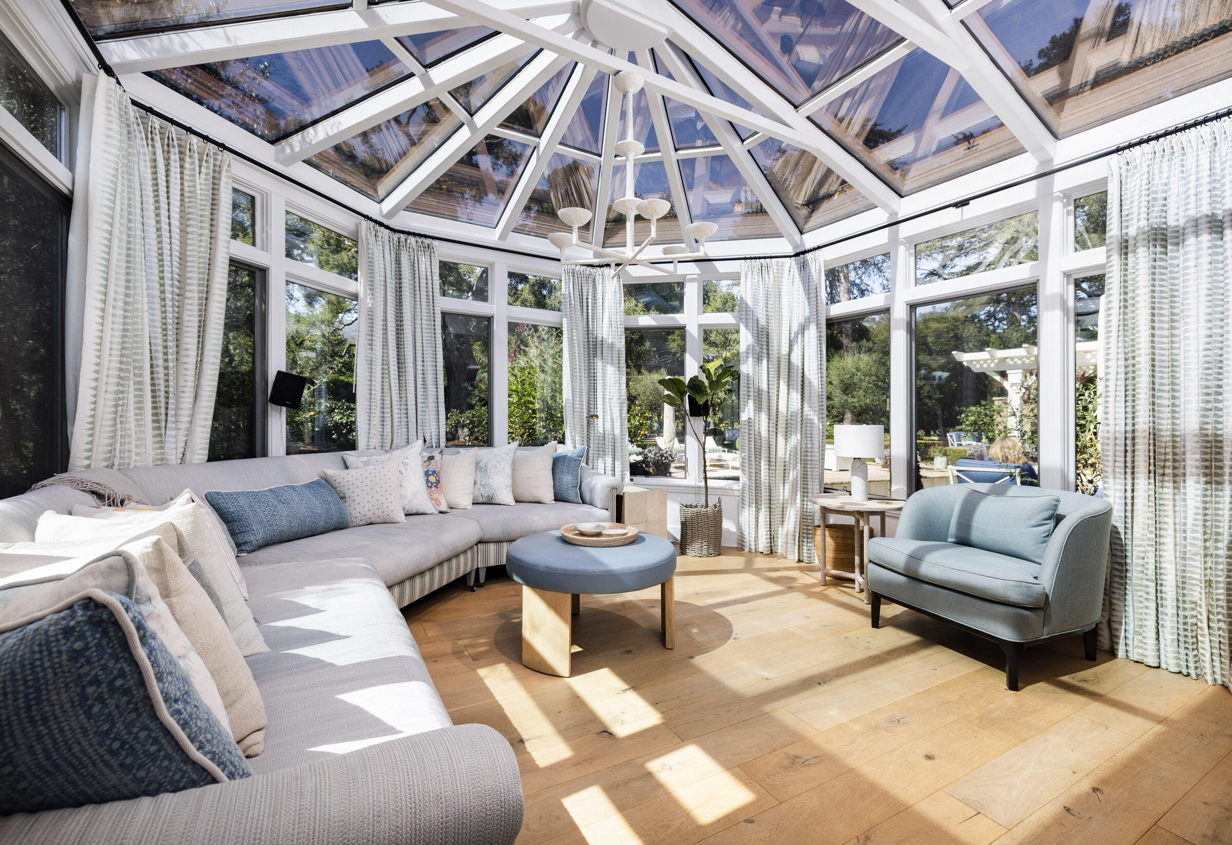 1166 Summit Road Montecito, CA 93108 - Photo 12 of 42 a living room with furniture and a chandelier