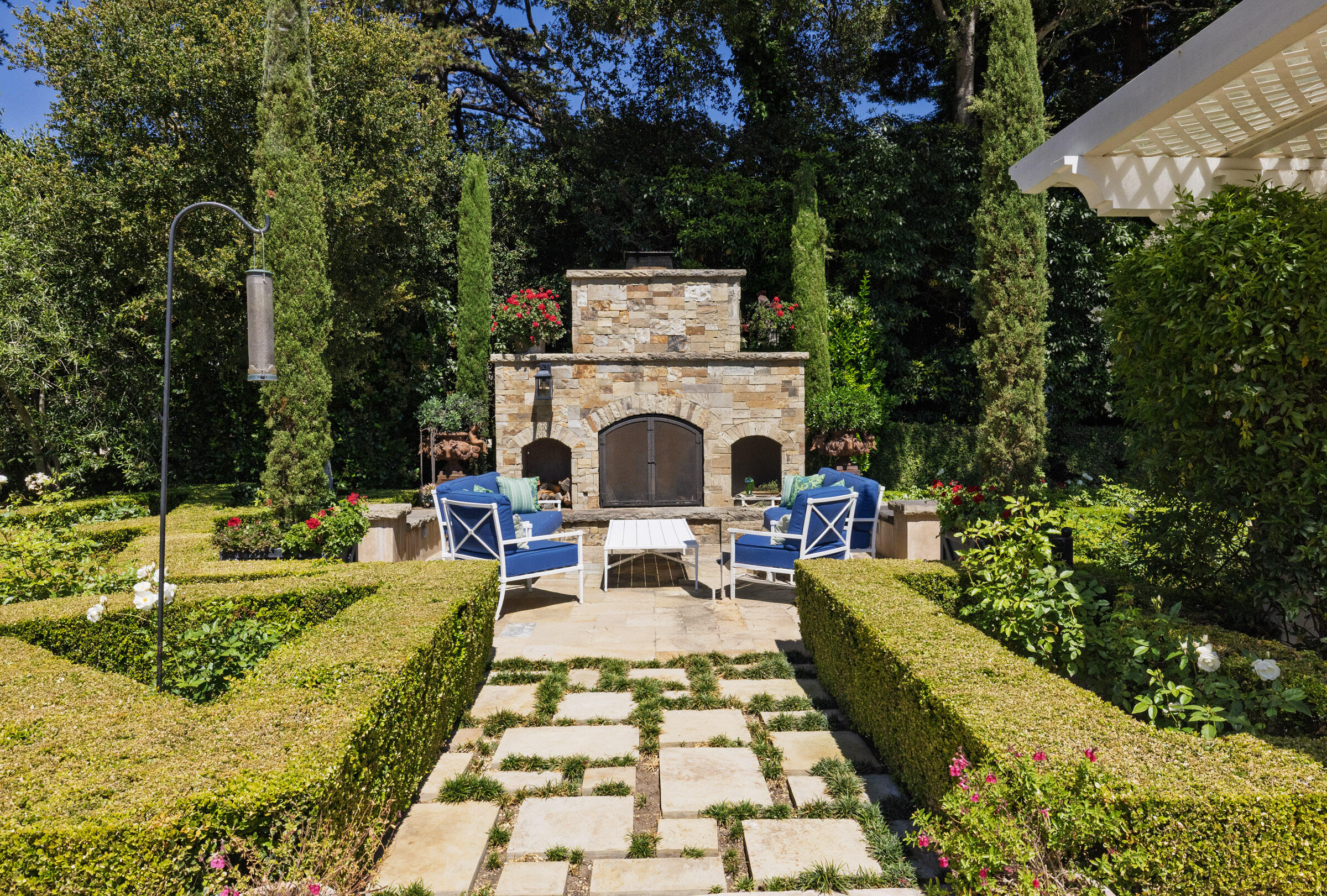 1166 Summit Road Montecito, CA 93108 - Photo 28 of 42 a view of a swimming pool with chairs in patio