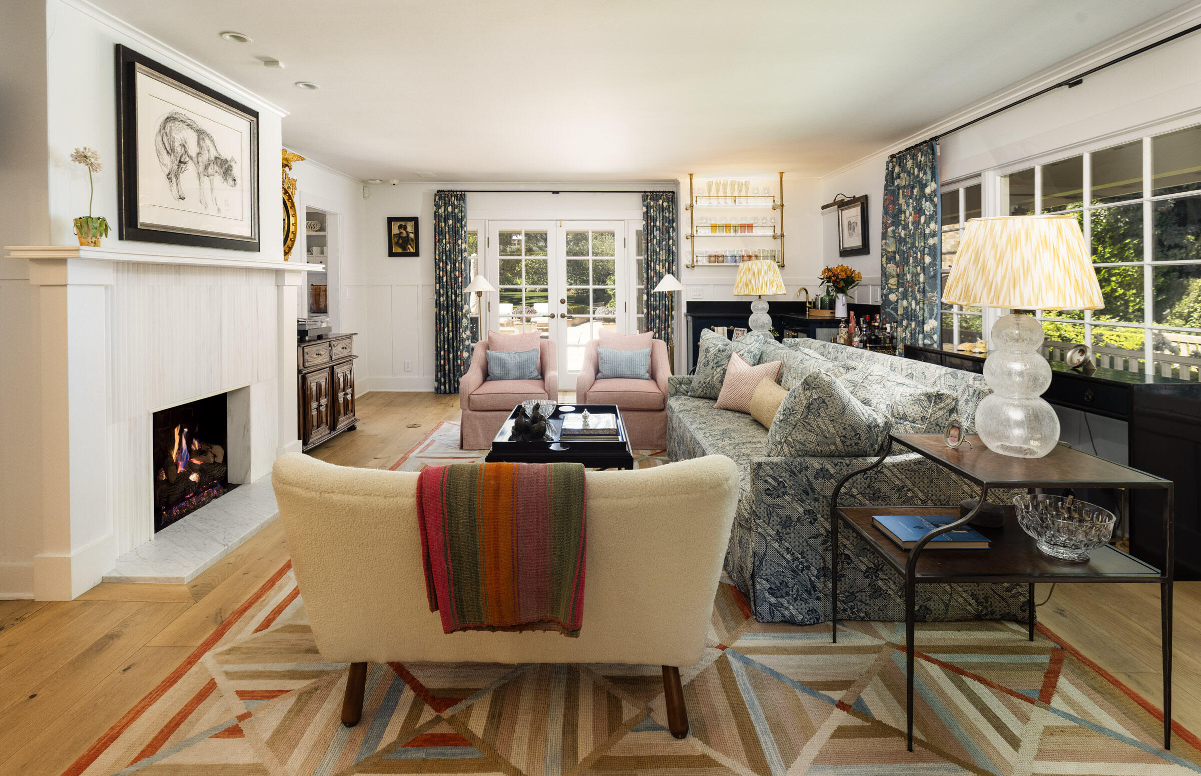 1166 Summit Road Montecito, CA 93108 - Photo 3 of 42 a living room with furniture large window and fireplace