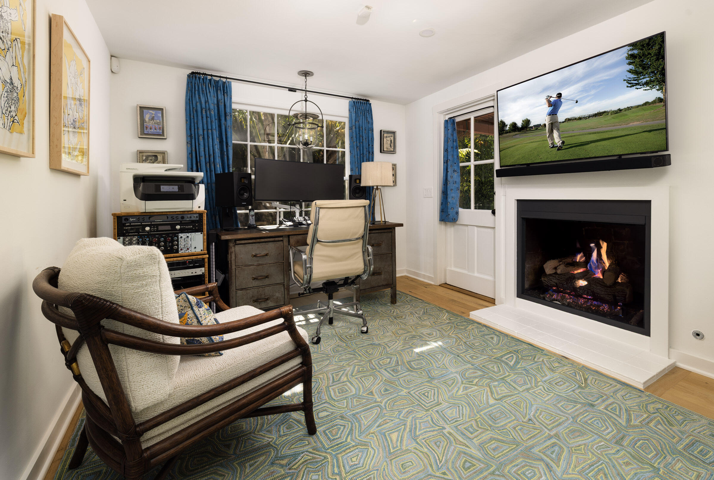 1166 Summit Road Montecito, CA 93108 - Photo 33 of 42 a living room with furniture and a fireplace