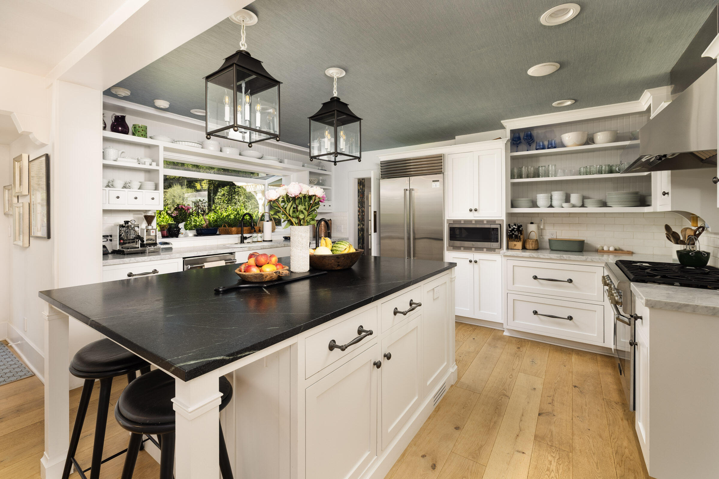 1166 Summit Road Montecito, CA 93108 - Photo 9 of 42 a kitchen with stainless steel appliances a center island and a stove