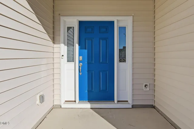 a front view of a house with garden and plants