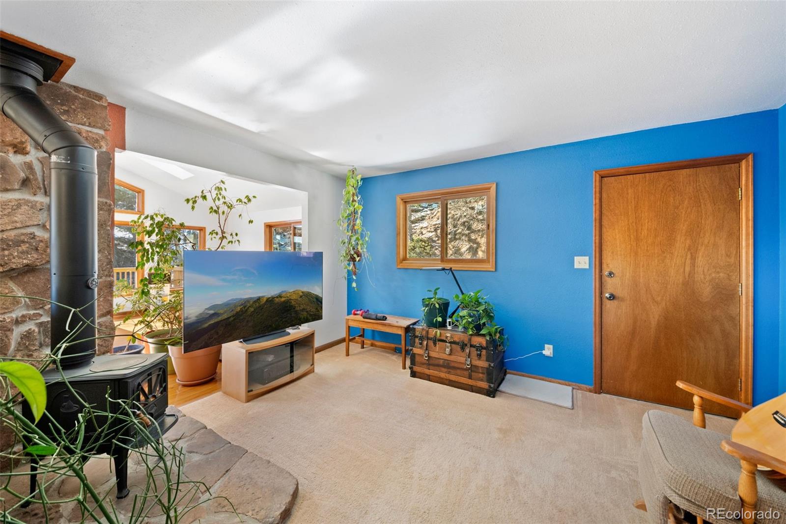 1269 Roland Drive Bailey, CO 80421 - Photo 22 of 38 a living room with furniture and a flat screen tv