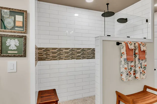 a bathroom with a shower