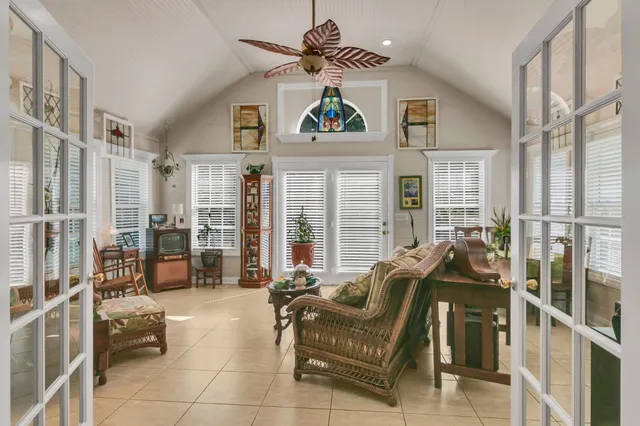a living room with furniture