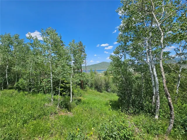 a view of a lake with a mountain