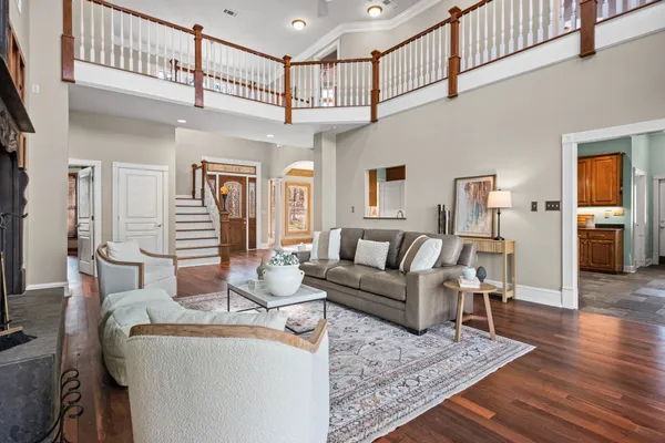 a living room with furniture