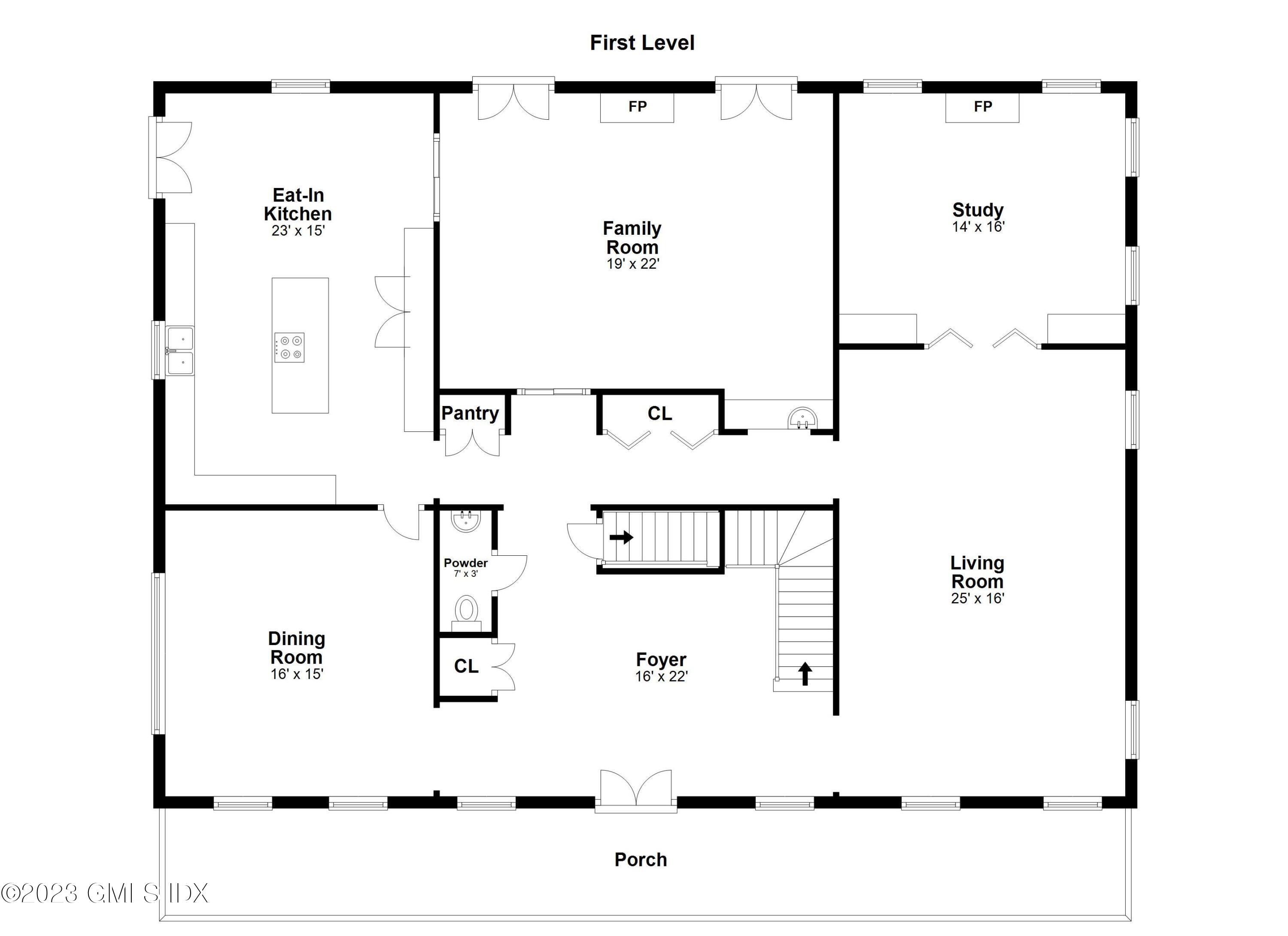 26 Round Hill Road Greenwich, CT 06831 - Photo 35 of 38 First Level Floor Plan