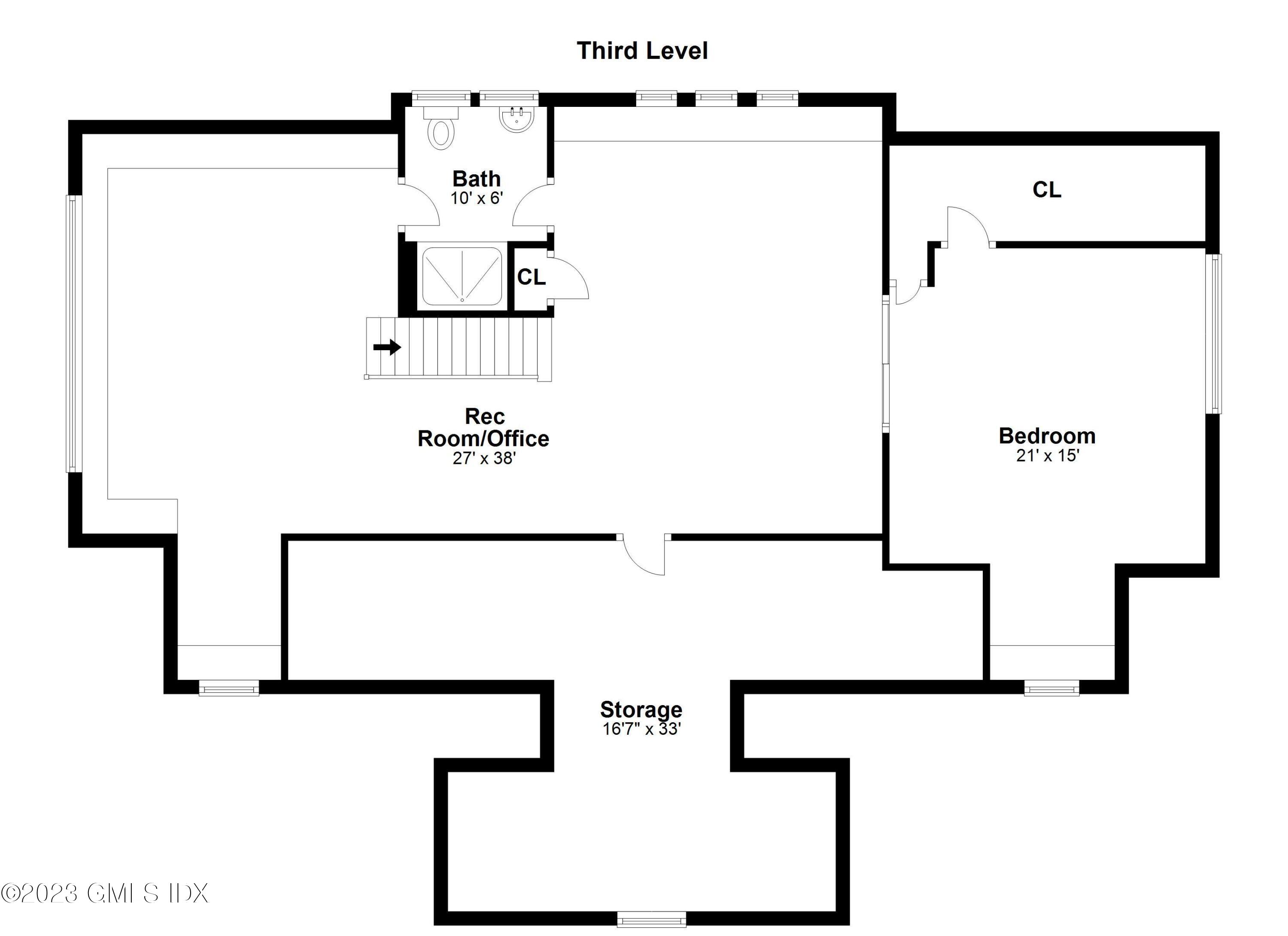 26 Round Hill Road Greenwich, CT 06831 - Photo 37 of 38 Third Level Floor Plan