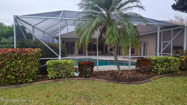 a view of a backyard with plants