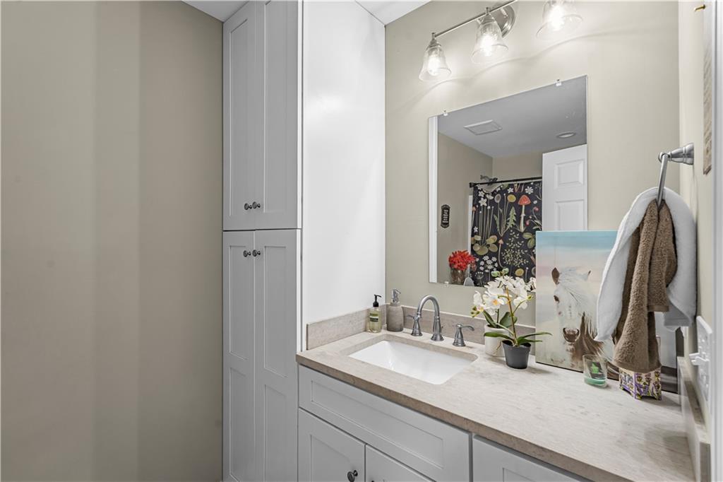 2383 Sperin Road Ball Ground, GA 30107 - Photo 16 of 38 a bathroom with a sink and a mirror