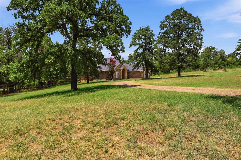 4417 Slayton Road Cleburne, TX 76031 - Photo 10 of 28 Expansive grassy grounds featuring mature trees and a long driveway leading to a brick residence