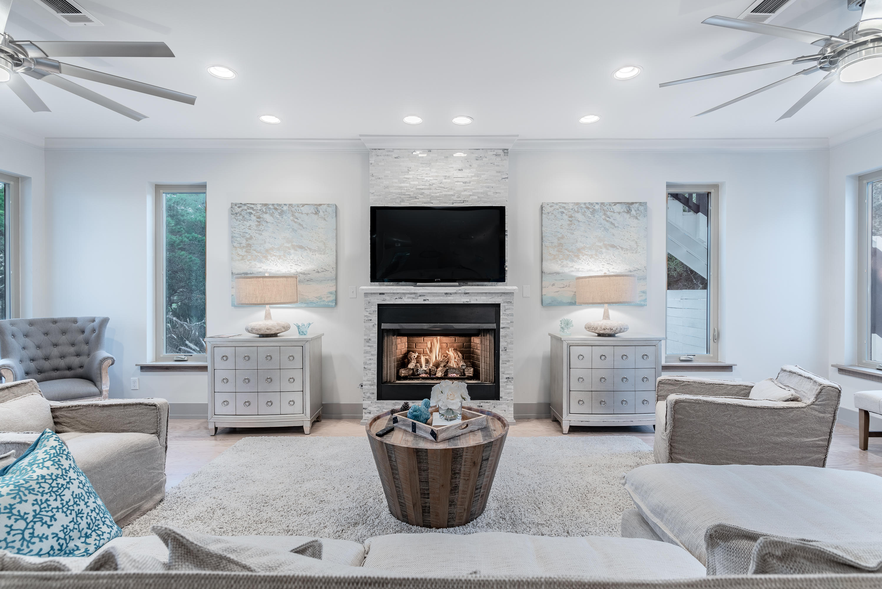 18 Sand Cliffs Drive Inlet Beach, FL 32461 - Photo 6 of 56 a living room with furniture and a flat screen tv
